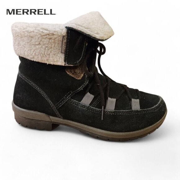 MERRELL Emery Lace black  women's winter boots size 7.5 - Picture 1 of 11